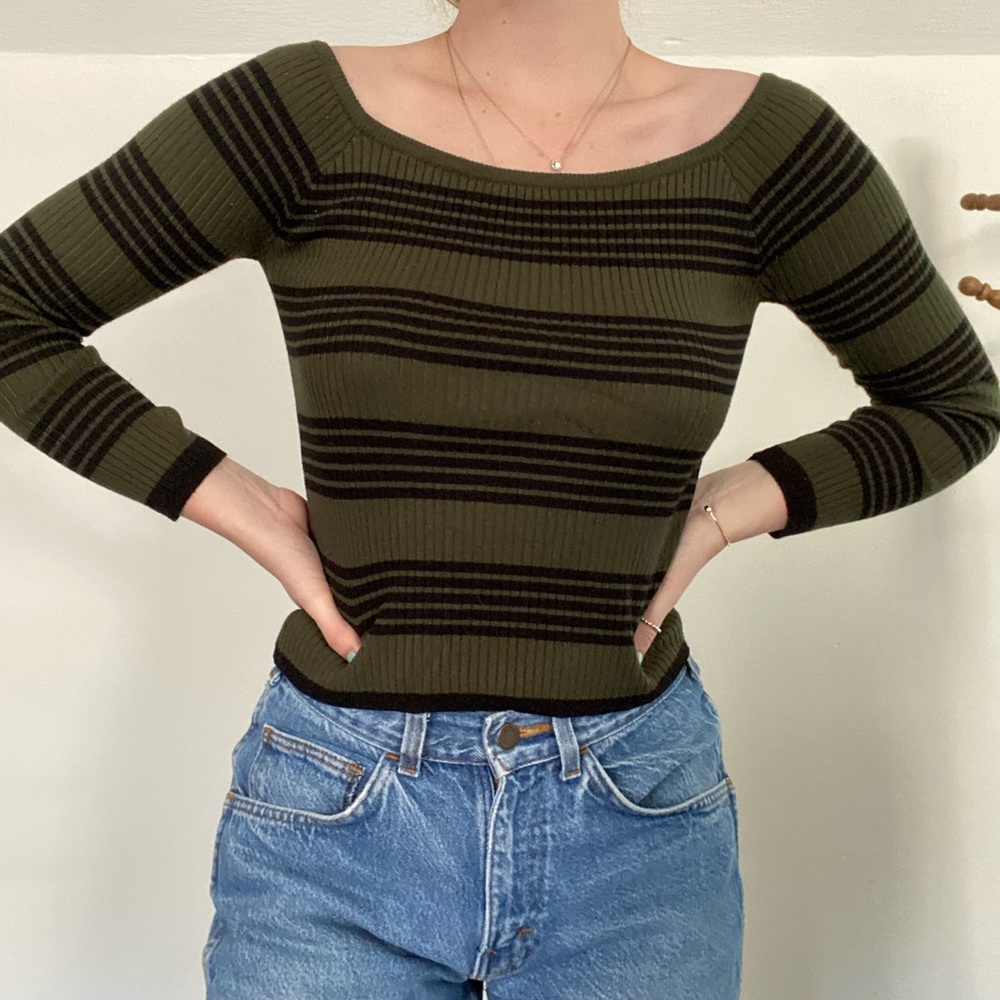Black and Green Stripped Sweater